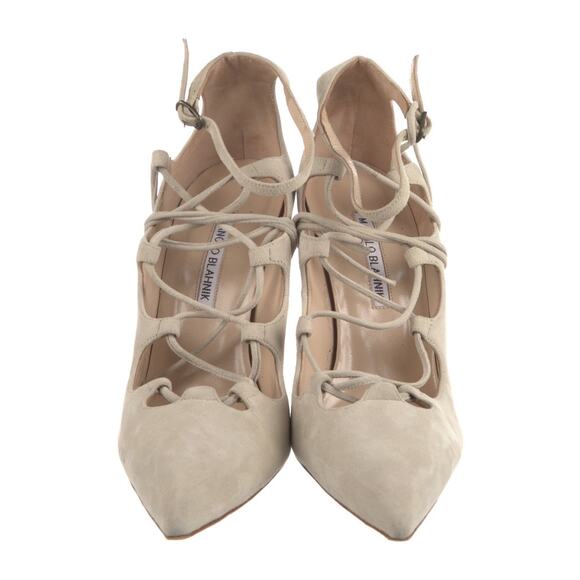 ❤️Manolo Blahnik Suede Lace Up Pumps❤️ - Picture 3 of 5